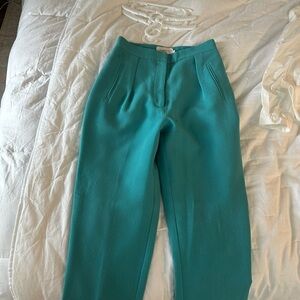 Zimmermann Blue Trousers High-Waisted Pleated